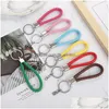 Keychains Lanyards Woven Leather Rope Key Chain Car Pendant Keyring Cartoon Accessories Bag Stall liten gåva grossist Drop Delivery DHZ3X