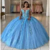 Princess Off The Shoulder Ball Lilac Quinceanera Dress Beaded Birthday Vestidos De Novia Appliques Graduation Gown Lace Up Back Vestid 328 328