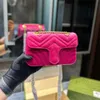 Marmont Veet Coração Padrão Inverno Camurça Crossbody Chain S Bolsas 22cm Designer Mulheres Bolsa Mulher Enening Bags
