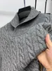 Men's Sweaters Men's 2023 Spring And Autumn Personalized Jacquard Sweater Korean Casual Shawl Collar Thickened Pullover Fashion Warm