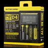 100% Original äkta Nitecore D4 18650 26650 4-slot smart laddare Nickel Väte/litiumjonbatteriladdare DHL-leverans