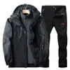 Utomhusjackor 2023 Man Winter Waterproof Ski Warm Softshell Fleece vandringsläger.