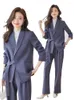 Calças femininas de duas peças roxo cinza preto senhoras pant terno mulheres feminino único breasted formal blazer e calças trabalho wear 2 conjunto com