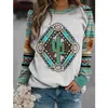 Felpe con cappuccio da donna Felpa con cappuccio vintage stile etnico Piuma Stampa 3D Felpe Boho Streetwear da donna Pullover oversize Ragazza Abbigliamento Harajuku