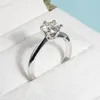 Pierścionki ślubne Knobspin Oryginalne 925 Srebrny pierścień Diamenty z certyfikatem Pierścienie zaręczynowe Wedding Wedding Bejdia