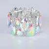 Bracciale moda marquise braccialetti di cristallo polsino braccialetti grande braccialetto elasticizzato per le donne braccialetto da sposa gioielli regalo per ragazze 231023