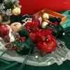 Decoraciones navideñas de Papá Noel, bolsa de dulces de manzana de terciopelo, regalo con cordón de Navidad, suministros de decoración para el hogar