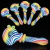 glass pipe 4.8 Inch Full Colored Dry Pipes Swirl Patterns Glass Sooon Pipe Blue Borosilicate Artwork Glass Smoke Pipes Handmade Glass Bowl Art