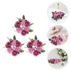 Decorative Flowers 3 Pcs Candlestick Garland Boho Home Decor Rings Pillar Wreath Props Plastic Wedding Layout