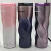 Spiral Cup Gradient Color Water Cup Large Capacity Outdoor Portable Stainless Steel Insulation Cup Luxury Designer Car Cup401-500ml