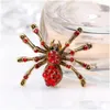 Pins Broschen Großhandel Damen Kristall Große Spinne Pin Brosche Anhänger Halloween Kostüm Schmuck Zubehör Frauen Tier Drop Lieferung Dh95B