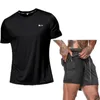 Homens Tracksuits Running Sets Verão Sportswear Ginásio Fitness Ternos Quick Dry Camisetas Curtas Roupas Esportivas Treino Treinamento Esporte Tracksuit 231023