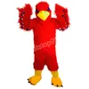 Costume de mascotte d'oiseau d'aigle rouge personnalisé, personnage de thème animé de dessin animé de qualité supérieure, taille adulte, fête de noël, tenue de publicité extérieure