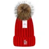 Designer Winter Gestrickte Beanie Hut Frauen Grobstrick Dicke Warme Kunstpelz Pom Pom Beanies Hüte Weibliche Bonnet Beanie Caps