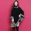 Women's Cape Winter Autunno senza maniche Poncho Donne alla moda Irregolare Casualmente Maglion Maglie Casichi Black Pullover sciolto Pullover Pullover Cloak Wrap Coat Mujer 231023