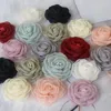 Decorative Flowers 10PCS/Lot 5.5CM Handmade Cored Organza Chiffon Fabric Artificial Fake Flower Wedding Dress Hats Headband Brooch DIY Home