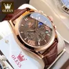 Zegarki damskie oryginalne luksusowe marki zegarki męskie zegarki skórzany pasek kwarcowy zegarek dla mężczyzn Sport Wodoodporna faza księżycowa Montre Homme 231021