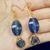 Kolczyki Dangle 1Pair Blue Cherry Quartz Bęben Kryształowy ślimak wislarz