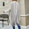 Kvinnorjackor Autumn Overdimensionerad halsduk Winter Sticked Poncho Kvinnor Randig Kvinna Wrap Vintage Shawl Long Poncho Capes Coat Loose Cardigan 231023