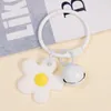 Keychains Korean Fashion Small Candy Flower Keychain For Women Girl Bell Key Ring Car Bag Charms Pendant Party Jewelry Gifts