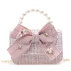 Handbags Kids Backpack Girls Children Korean Style Bow Pearl Handbag Sweet Lovely Cute Princess Messenger Bag for Girls Birthday Gift 231023