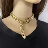 Jewelry punk thick chain necklace for women's fashion metal collarbone chain