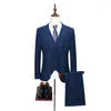 Abiti da uomo Abito da uomo in 3 pezzi Smoking da lavoro slim fit per il ballo di fine anno Groomsmen Nero Blu Grigio Blazer Pantaloni Gilet