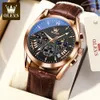 Women's Watches OLEVS Original Luxury Brand Men's Watches Leather Strap Quartz Watch for Men Sport Waterproof Moon Phase Wristwatch Montre Homme 231021