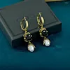 Boucles d'oreilles Vintage en Europe et aux états-unis, mode féminine, perle de cristal Antique, boucle d'oreille haute sens