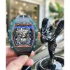 Rm021-02 SUPERCLONE Aktivuhren Tourbillon Armbanduhr Designeruhr Schweizer Standardwerk Rm21 Titan Keramik Carbon334 Montres de Luxe
