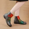 Stiefel 2023 Herbst Winter Frauen Echtes Leder Handgemachte Flache Knöchel Weiche Bequeme Dame Schuhe Mutter Schnee