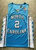 PERSONALIZZATO Maglia da basket Vince Cole Anthony 2 Carter 15 Michael 23 North Carolina Tar Heels College Maglie cucite blu Taglia S-XXL