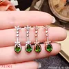 Brincos KJJEAXCMY Boutique Jewelryar Detecção de apoio de 925 prata-incrustada Natural Diopside Jóias Unhas de orelha e