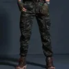 メンズパンツ高品質のカーキカジュアルパンツメンミリタリー戦術ジョガーカモフラージ貨物パンツマルチポケットファッションブラックアーミーズボンQ231023
