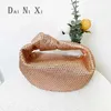 Evening Bags Luxury Designer Knotted Crystal Rhinestone Diamond Cloud Bag Women's Handbag Bling Shiny Evening Bag Dinner Party Clutch Purse