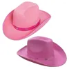 Baretten 2023 Cowboy Cosplay Voor Mannen Feesthoeden Kinderen Verjaardag Jongen Kostuum Accessoires Roze Cowgirl Vrouwen