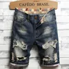 Shorts pour hommes 2023 Summer Ripped Sort Jeans Streetwear Bi Ole Fasion Vintae Blue Slim Denim Sorts Marque Clotes