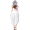 Traje de halloween feminino designer cosplay traje de halloween traje vampiro branco fantasma noiva sangue traje arte foto múmia