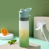 Bouteilles d'eau 700 ml Bouteille de pulvérisation de grande capacité Portable Sport de plein air Mode Mignon Tasse à boire en plastique sans BPA écologique