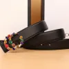 Womens Belts Designer Belt For Men Fashion Colorful Gems Letters Buckle Waistbands Luxury Cowskin Leather Crocodile Waistband Width 33mm -4