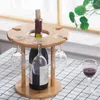 Frascos de quadril de bambu natural, 1 garrafa de vinho tinto e 6 copos altos, organizador para pendurar em casa, rack de caneca, escorredor, expositor