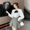 Work Dresses Two Piece Set Autumn Women High Quality Y2K Sequin Jacket Coat Skirt Suits Conjuntos Cortos