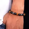 Obsidiaan Steen Hematiet Tijgeroog Kraal Armbanden Gewichtsverlies Armband Handgemaakte Verstelbare Touw Armband Afslanken Energie Sieraden