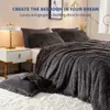 Bedding sets Duvet Cover Set With 2 Pillow Shams Pillowcases 5 Piece Dark Grey 231020