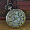 Pocket Watches Hollow Retro Lucky Turntable Digital Quartz Watch Men fans Souvenir presenter med 80 cm nackkedja gåva