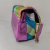 Sacs de soirée Sac de soirée pour femmes nouvellement conçu, portefeuille de travail avec coutures colorées, sac à main à bandoulière en métal avec aigle, grande taille 231023