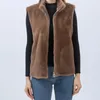 Coletes femininas colete de pele falsa 2023 colete gilet clássico quente moda bonita para inverno cor marrom preto peludo fofo vison