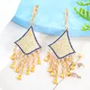 Dangle Earrings Siscathy Luxury Geometry Pendant Tassel Drop Women Fashion Cubic Zirconia Prom Party Arabic Jewelry Accessories