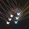 brand luxury love sweet butterfly designer pendant necklaces mother of pearl red blue white stone cute nice necklace jewelry gift
