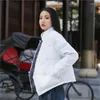 Damen Unten Johnature Frauen Chinesischen Stil Stehen Parkas Einfarbig Taste Baumwolle Leinen Mäntel 2023 Winter Vintage Weibliche Kleidung Casual